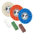 8 Airway Buffing Wheel Kit Polishing Wheel and Polishing Compound for Angle Grinder 8" in Diameter 5/8" in Arbor Hole Aluminum Metal Buffing Wheels Kit 6 Pcs