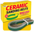 12 Pack 1 x 42 Inch Zirconia Ceramic Sanding Belts Kit – 40, 60, 80, 100, 120, 180 Grits Premium Metal Grinding Belts for Knife Sharpening, Stock Removal, and Bevel Work