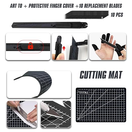 DECKIT 3D Printer Tool Kit 48Pcs 3D Printing Accessories Set with Deburring Tool, Nozzle Cleaner, Art Knife, Caliper Pen, Tube Cutter & Storage Bag | for All Printers/Removal/Cleaning/Finishing