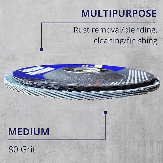 20 Pack Flap Discs 80 Grit 4.5" x 7/8" Sanding Wheels