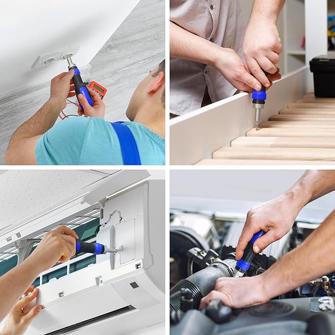 SHARDEN Ratcheting Screwdriver 13-in-1 Ratchet Screwdriver Set Multi Bit Screw Driver All in One Screwdriver with Torx Security, Flat Head, Phillips, Hex, Square and 1/4 Nut Driver