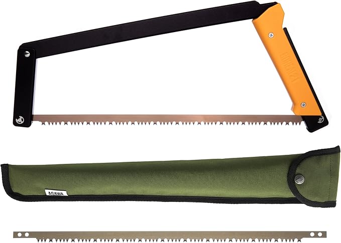 AGAWA - BOREAL21 Tripper KIT - 21 inch Folding Bow Saw, Rugged Cordura Sheath, Additional Aggressive Blade (Black Frame - Yellow Handle)