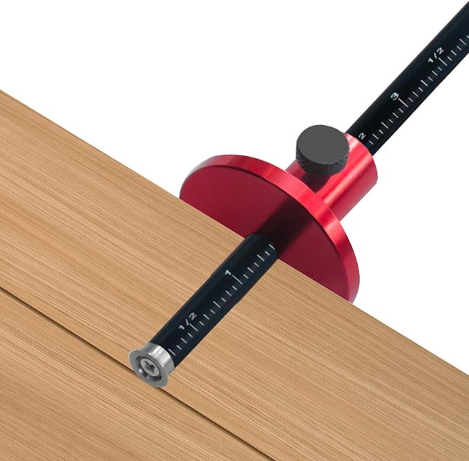 Garosa Wheel Marking Gauges Woodworking Scriber Line Marker Wood Tenon Scriber Metric Inch Scales Woodworker Alloy Blade Wheel Marking Indicator