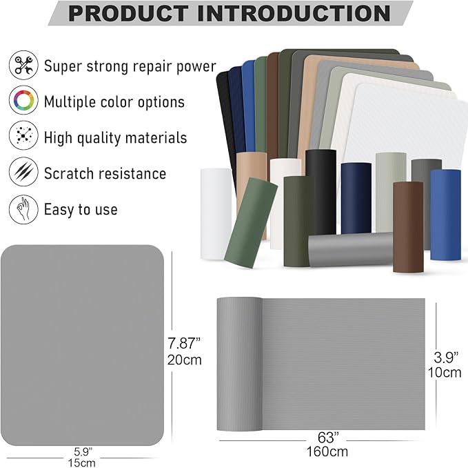 OAZ 3.9 x 63 inch Nylon Repair Patches Nylon Fabric Patch Self-Adhesive Nylon Repair Tape Waterproof Lightweight Outdoor Gear Repair Patch Kit for Down Jacket Clothing Tent Bag (White)