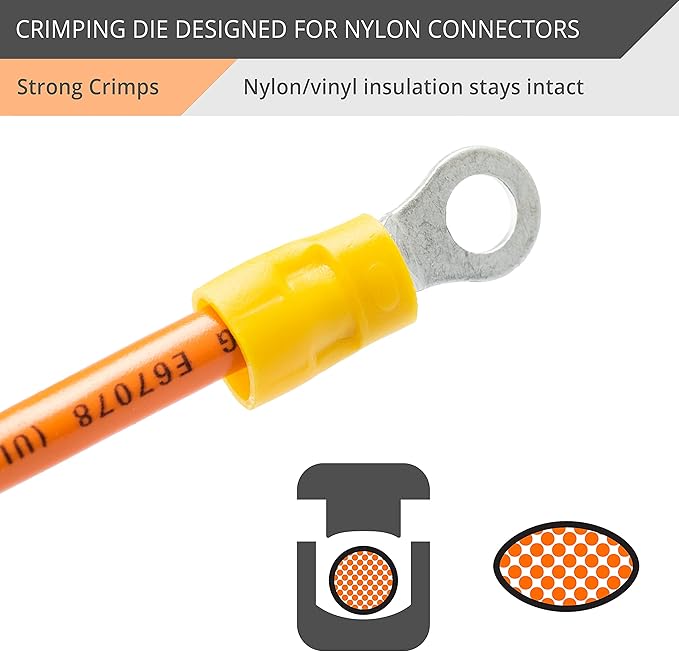 Wirefy Crimping Die for Insulated Nylon Connectors - 22-10 AWG