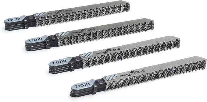 20-Piece T101B 4 Inch 10 TPI Assorted T-Shank Jig Saw Blades Set for Clean Cutting Wood