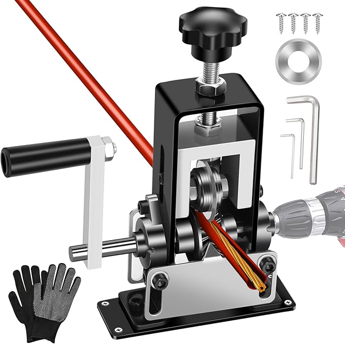 Manual Wire Stripping Machine, Gauge Wire 0.06"-1", Scrapping Copper Wire Peeler Machine, Drill Powered/Hand Crank Dual-drive Wire Stripper Tool for Scrap Copper Recycling & DIY etc.