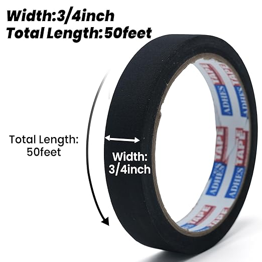 Adhes Wire Harness Tape, 10 Rolls 3/4-Inch x 50-Feet, High Temp Automotive Felt Cloth Tape for Engine Wire Loom, Noise Dampening, Cable Protection, and Electrical Bundling