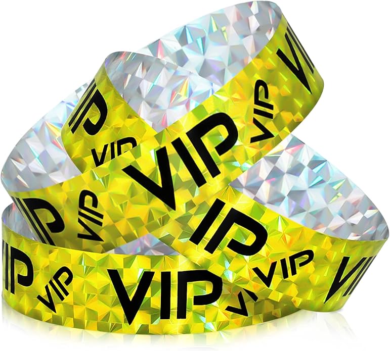 Teling 500 Pack VIP Plastic Wristbands Bracelets Party for Events VIP Custom Wristbands Plastic Bracelets Tear proof Waterproof Wrist Bands Arm Bands for Events Concerts