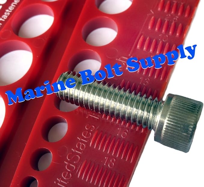 Nut, Bolt & Screw Gauge Standard & Metric Coarse & Fine Diameter, Length & Thread Pitch (Red)