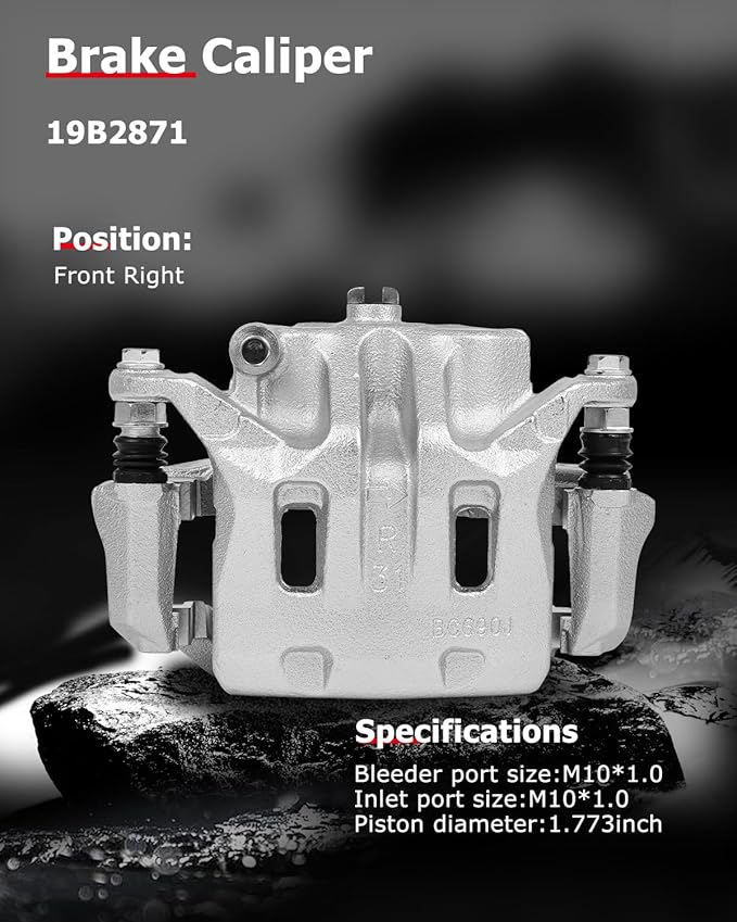 cciyu Front Right Brake Caliper Assembly w/Bracket 19B2871 2003 2004 For Infiniti For M45,2002 2003 2004 2005 2006 For Infiniti For Q45
