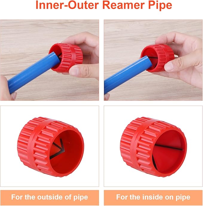 Tubing Cutter 1/8" to 1-3/8" for Pipe Copper PVC with Extra Blade and Reamer, Depth Gauge and Pipe Deburring Tool Kit, 1/8'' to 1-5/8'' Inner Outer Reamer Pipe Tubing Chamfer Tool for PVC PPR Aluminum