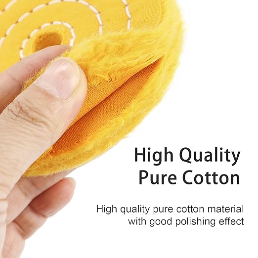 SCOTTCHEN 4" Buffing Polishing Wheels Soft(30Ply)/ Fine(50Ply)/ Medium(38Ply)/ Coarse 1/2" Thick/Rough 1/2" Thick with 1/2" Arbor Hole with 2sets 1/4" Shank for Drill - 5Pack