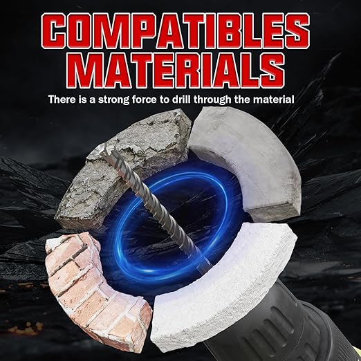 CSOOM SDS Plus Rotary Hammer Drill Bit 5/32"x6.3", Professional Concrete Drill Bit for Concrete, Brick, Stone and Cement Walls