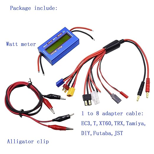 Blomiky from 4.8V to 60V 100A Voltage Tester Battery Power Consumption Performance Analyzer Monitor with Backlight Digital LCD Screen for Solar RC Voltage Current Discharge Watt Meter