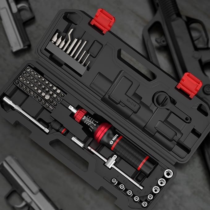 Torque Screwdriver, 64 Pcs 10-70 Inch Pound Torque Screwdriver Set with T-Bar & S2 Bits, Accurate 1/4" Small Torque Wrench Screwdriver for Bike, Scope Mounting & Device Assembly