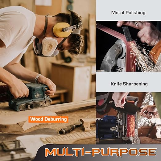 KonaFlex Sanding Belts 15 Pack 1x42 Inch Belt Sander Paper Aluminum Oxide with 60/80/120/150/240 Grits for Woodworking, Paint Sanding, Metalworking, Rust Removal
