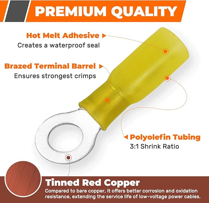 Crimping Tool For Heat Shrink Connectors, 310PCS AWG 22-10 Waterproof Automotive Marine Grade Heat Shrink Wire Connectors and Wire Stripper