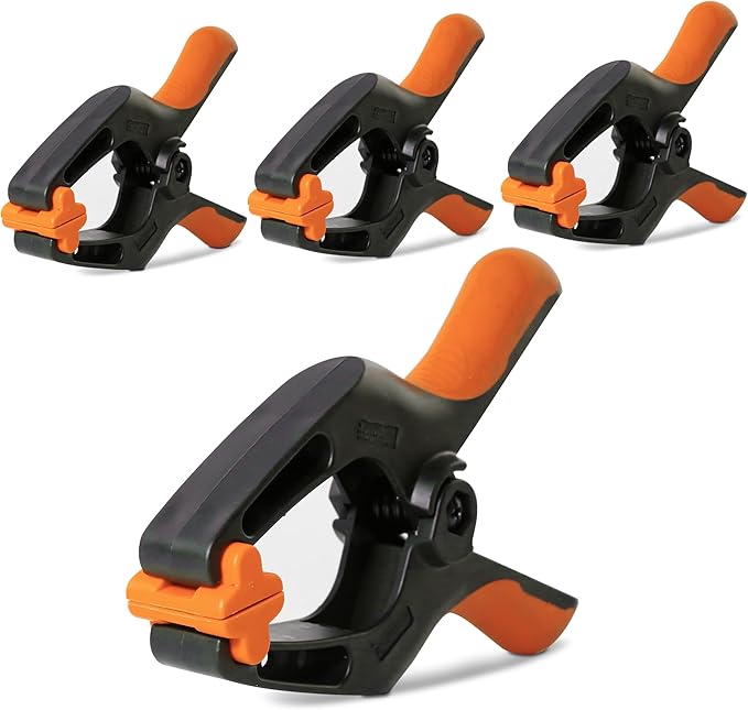 4 Pack Spring Clamps Heavy Duty, 6 Inch Wodworking Clamps for Crafts and Pool Cover Clips with 3 Inch Jaw Opening for Cover Holding and Wood Gluing