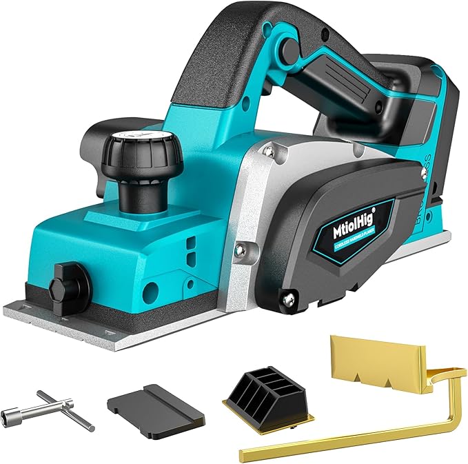 Cordless Electric Hand Planer: 3-1/4-Inch Handheld Planer Compatible with Makita 18V Battery (No Battery) - 15000 RPM Power Wood Planer for Woodworking, Carpentry, and Home DIY