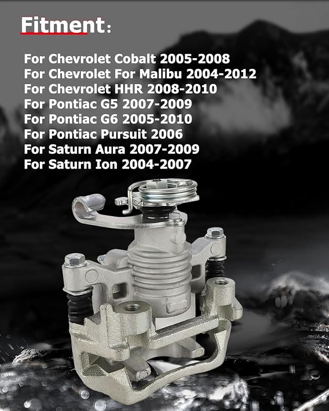 cciyu Rear Right Brake Caliper Assembly w/Bracket 18B4892 For Chevy For Cobalt/For HHR/For Malibu,For Pontiac For G5/For G6/For Pursuit,For Saturn For Aura/For Ion