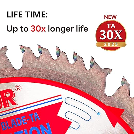 Circular Saw Blade Woodworking TA Series 10" 50-Tooth 5/8" Arbor, Combination Wood Cutting Saw Blade,Special Anti-Thermal Adhesion Coating on Cutting Head -TA, COM 10" 50T 5/8"