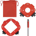 2Pcs Router Corner Radius Template Router Radius Jig 8 in 1 Aluminum Alloy Router Templates for Woodworking Router Corner Jigs and Templates R10/R15/R20/R25/ R30/R35/R40/R50 Use with Router Table