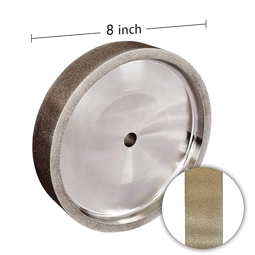 BUCKTOOL 180 Grit 8 Inch CBN Grinding Wheel, 1.5" Wide, 5/8" Arbor Cubic Boron Nitride Sharpening Wheel for Sharpening Wood-Turning Tools, Chisels, Hardcore and More