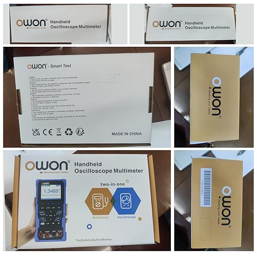 OWON Handheld Oscilloscope, Digital Multi Functional Oscilloscope Multimeters,20000 Counts Portable 3 in 1 Universal Test Instrument, with 3.5 inch LCD Screen Display 2CH 25Mhz Bandwidth HDS25S