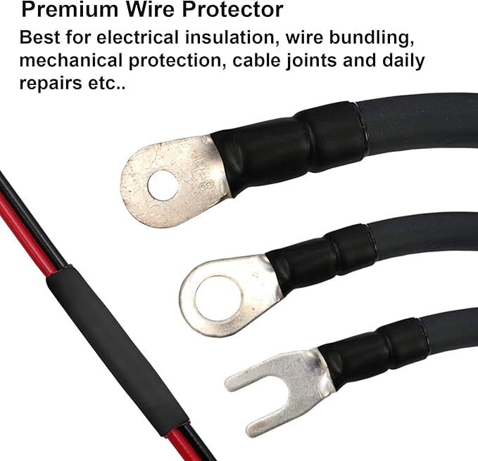 1/2 Inch (Diameter) 3:1 Dual Wall Adhesive Heat Shrink Tubing, Large Glue Lined Marine Cable Sleeve Tube, Premium Wire Wrap Protector for DIY by MILAPEAK (4 ft, Black)