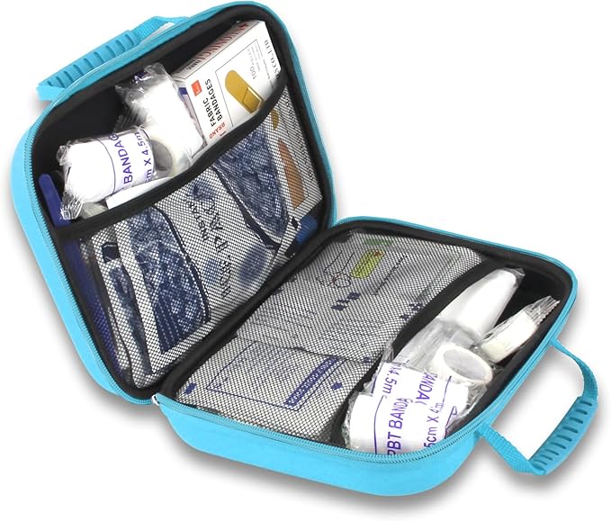 299Pcs Car First Aid Kit for Home Camping Travel Essentials First Aid Blue Bag Emegency Supplies Household Items for College Students YIDERBO
