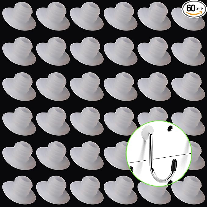 Pegboard Hook Locks, Peg Board Plugs, for Stopping Hooks from Falling Off, 60PCS, Translucent