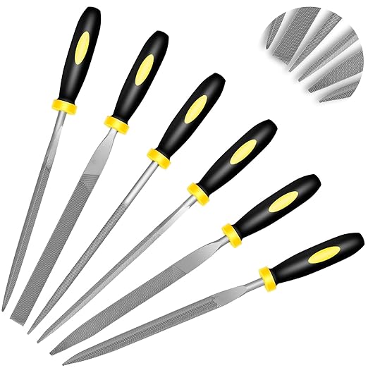 6pcs Metal Needle File Set, Mini Hand Metal Needle File Set, 3rd Generation Hardened Alloy Strength Steel Set, Includes Flat Warding, Round, Flat, Triangular, Square and Half - Round File