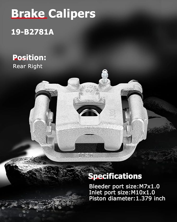 cciyu 19-B2781A Rear Right Brake Caliper Assembly w/Bracket For Nissan For Altima 2.5L 2007-2012,For Nissan For Altima 3.5L 2007-2012,For Nissan For Maxima 3.5L 2007-2008