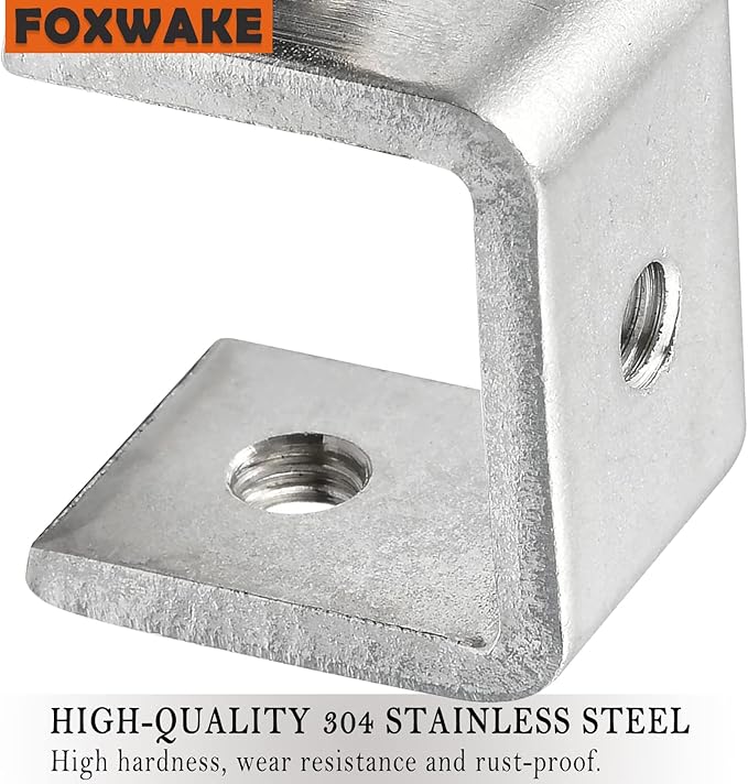 Mini C Clamps Stainless Steel 0.83 Inch for Working, Heavy Duty Small U Clamps for Metal Mounting, Universal Desk Clamp with Stable Wide Jaw Opening/I-Beam Design (6pcs)