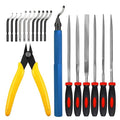 Deburring Tool for 3D Printer,18pcs,10pc Multiuse Blades Removing Burr,6Pcs Needle File,Micro Wire Cutter for 3D Print, Plastic Models