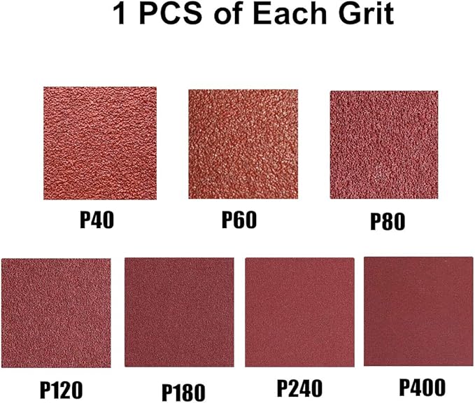 2 inch x 72 inch Sanding Belts, 40 60 80 120 180 240 400 Assorted Grits Aluminum Oxide Sandpaper for Belt Sander, 7 Pack