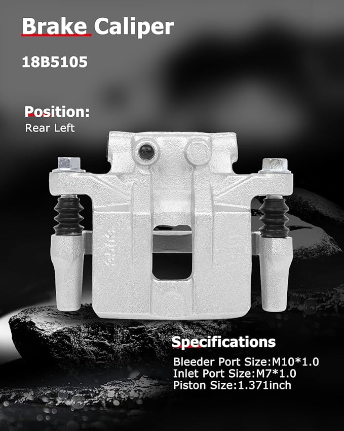 cciyu Rear Left Brake Caliper Assembly w/Bracket 18B5105 For Chrysler 2007-2014,For Dodge 2008-2014,For Jeep 2007-2017,For Mitsubishi 2008-2016
