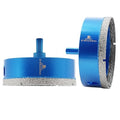 Dry Diamond Core Drill Bit,BRSCHNITT 4 Inch 100mm Diamond Hole Saw Core Drill Bit with Triangle Shank for Porcelain Tile Ceramic Stone Granite Marble（2pcs）