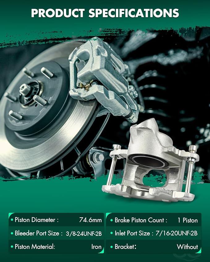 SCITOO 184060 184042 Front Left Disc Brake Caliper Fit For Buick For Apollo 1975,For Pontiac For GTO 1973,For Pontiac For LeMans 1973-1976,For Pontiac For Ventura 1975-1976, Single Piston