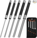 HORUSDY 5-Piece Roll Pin Punch Set, 8-Inch Carbon Steel Pin Punch Tool Kit (1/8" to 3/8") with Storage Pouch for Gunsmithing, Watch & Jewelry Repair