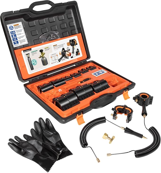 Pipe Freeze Kit, CST2 Pipe Freezing Kit For 1/8" to 2" OD, Use CO2 To Freeze Tube Wire Plumbing, Water Line Repair Tool Kit, Replacement For Cold Shot Pipe Freeze Kit