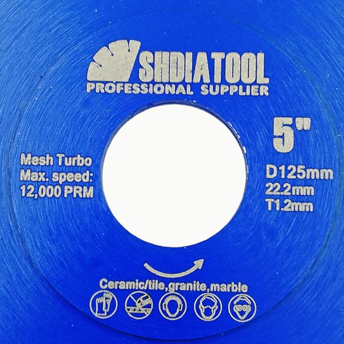 SHDIATOOL 5 Inch Diamond Saw Blade Cutting Porcelain Tile Ceramic Granite Marble Brick(2-Pack)