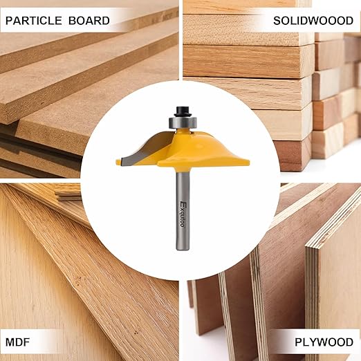 1PCS 1/4" Shank 2-1/2" Diameter Raised Panel Cabinet Door Making Router Bit Woodworking Tools Door & Window Router Bit