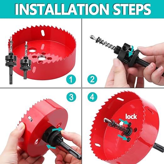 11.6 inch / 295mm Hole Saw with SDS Plus Arbor and Hex Shank Arbor,HSS Bi-Metal Hole Drilling Cutter for Wood Boards Plastic and Thin Metal (11.6 inch / 295mm)