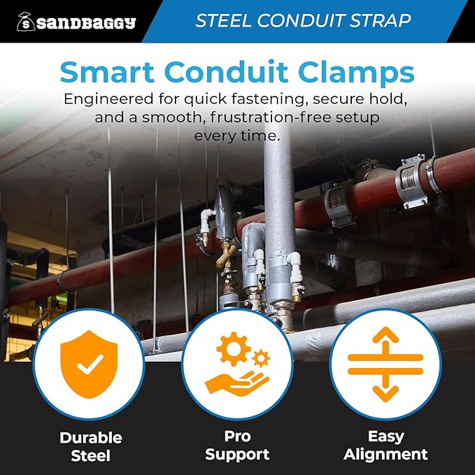 1-Inch One-Hole Conduit Strap | Steel Clamp for Rigid/IMC - Sandbaggy (1 inch, 400, Count)