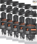 BEST CONNECTIONS Black Cable Ties – 1,000 Pcs Cable Zip Ties 8 Inch with Screw Down Hole for Mounting- Strong Nylon Wire Ties with 50 Lbs Tensile Strength – Cable Management Ties for Outdoor & Indoor