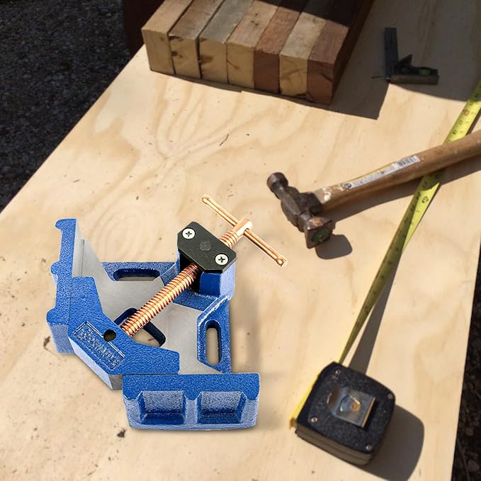W045C Ductile Iron Welding Machine Angle Clamp, Heavy Duty Right Angle 90 Degrees Welding Clamps for Woodworking Corner Miter Clamp