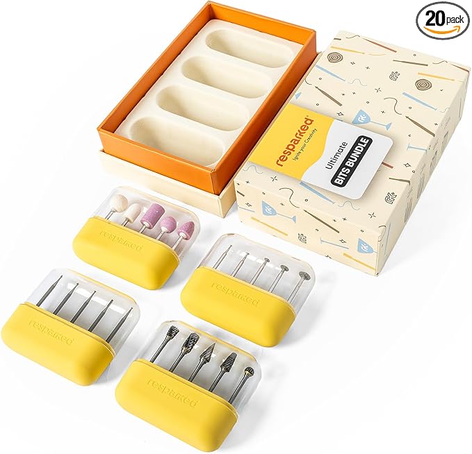 Ultimate Premium 20-Piece Rotary Tool Engraving & Carving Bit Set – Shank 3/32-2.35mm.Tungsten Steel, Sanding & Polishing Bits for Wood, Metal, Glass, Stone & More – Compatible with Customizer