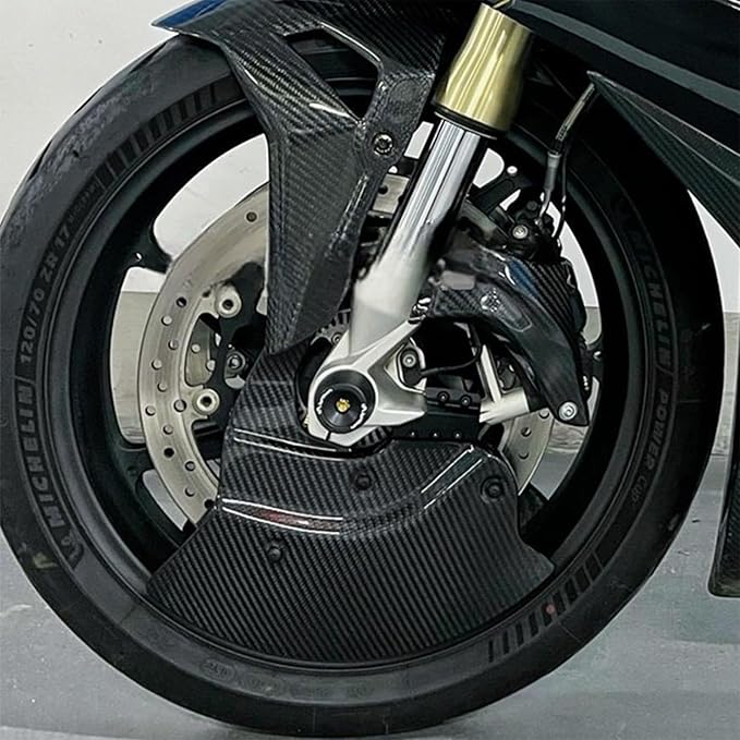 Motorcycle Front Brake Caliper Disc Guard Fairing Protector for BMW M1000RR S1000R S1000RR S1000XR 2020 2021 2022 2023 2024 Carbon Fiber Aero Disc Fender Accessories (ABS Carbon Fiber-Vibrant)